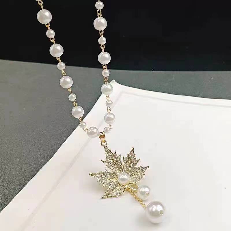 Women's Pearl Sweater Chain Long Design Niche Necklaces
