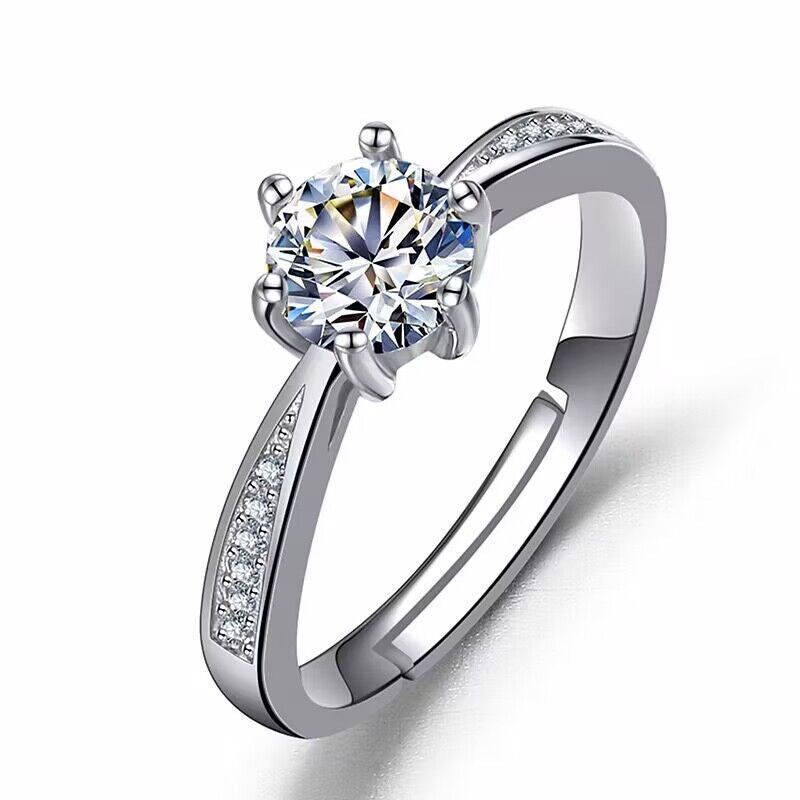 Women's Karat Zircon Gold-plated Diamond Hand Sterling Ring