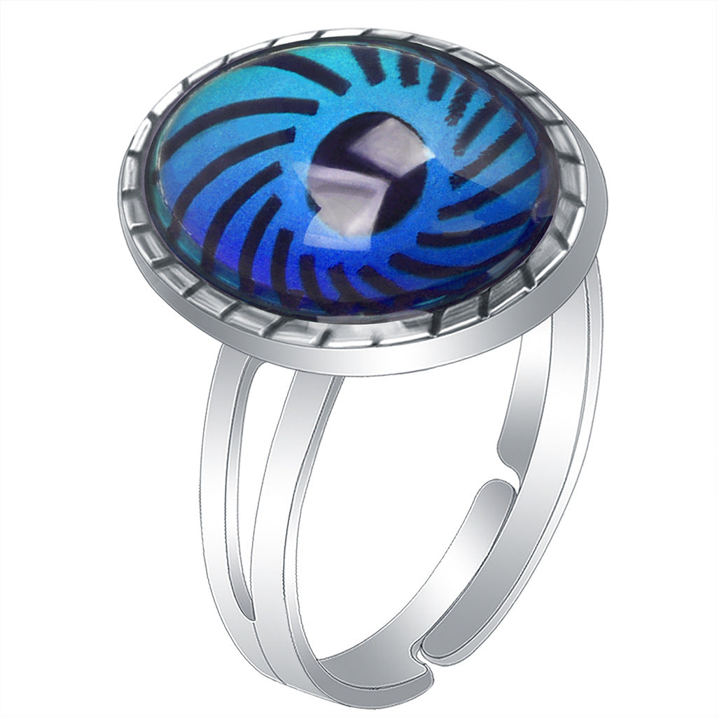 Fashion Charm Female High Profile Retro Gem Temperature Change Ring