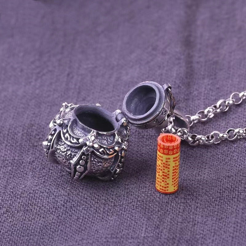 Men's Sier Gourd Alchemy Stove Open Fashion Pendant