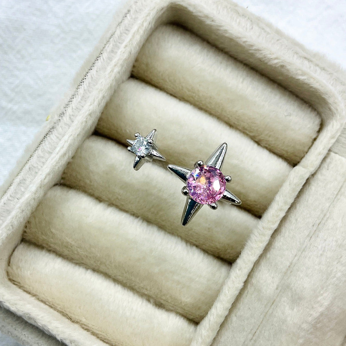 Stars Female Open High Sense Asterism Shining Zircon Dopamine Colored Ring