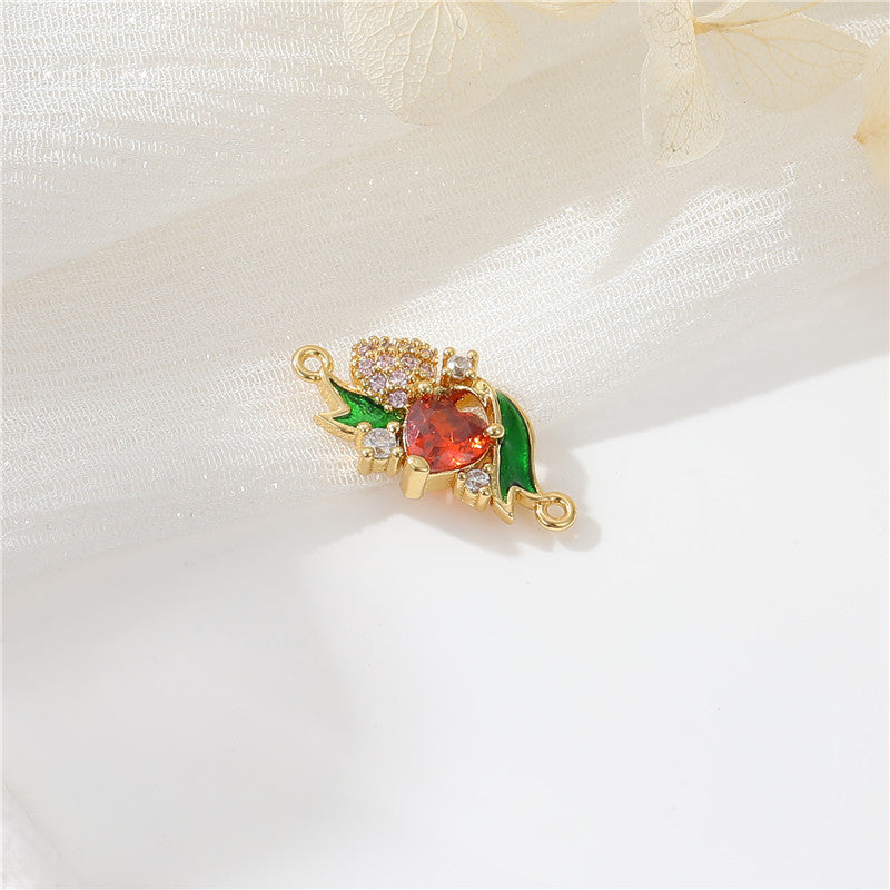 Inlaid Zircon Christmas Tree Clover Love Handmade Pendant
