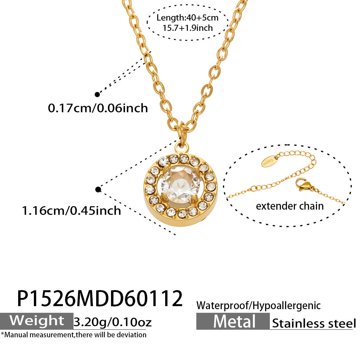 Flash Zircon Stainless Steel Combination Exquisite Gorgeous Full Jewelry Set