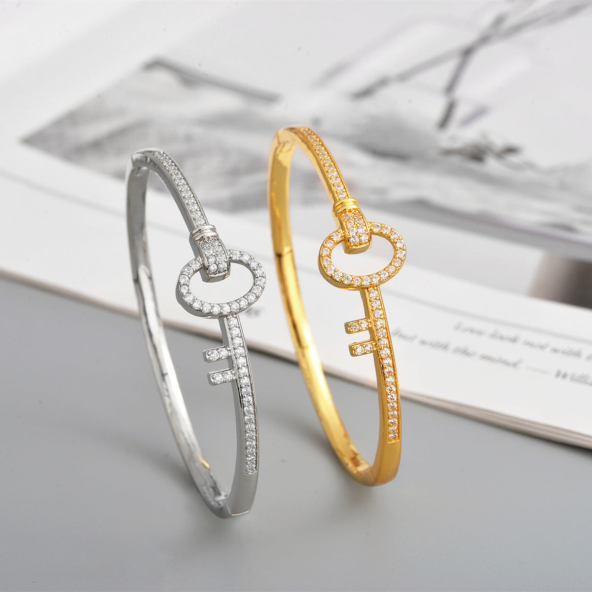 Women's Genuine Gold Electroplated Zircon Fashionable Simple Light Luxury Bracelet