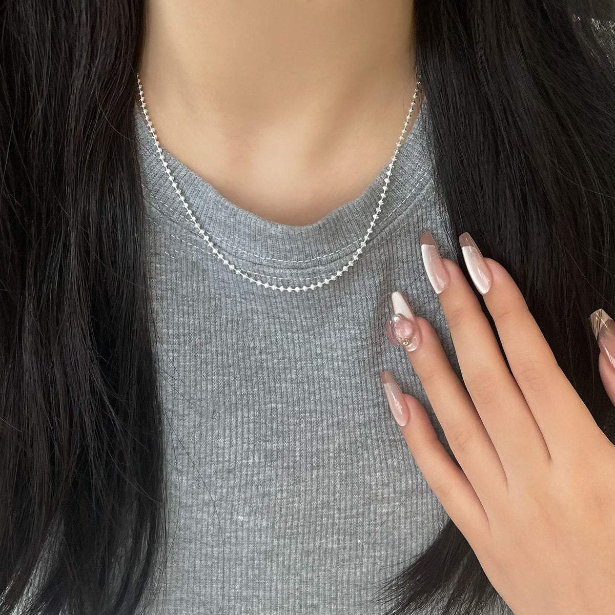 Crescent Round Beads Personality Simple Trendy Necklaces