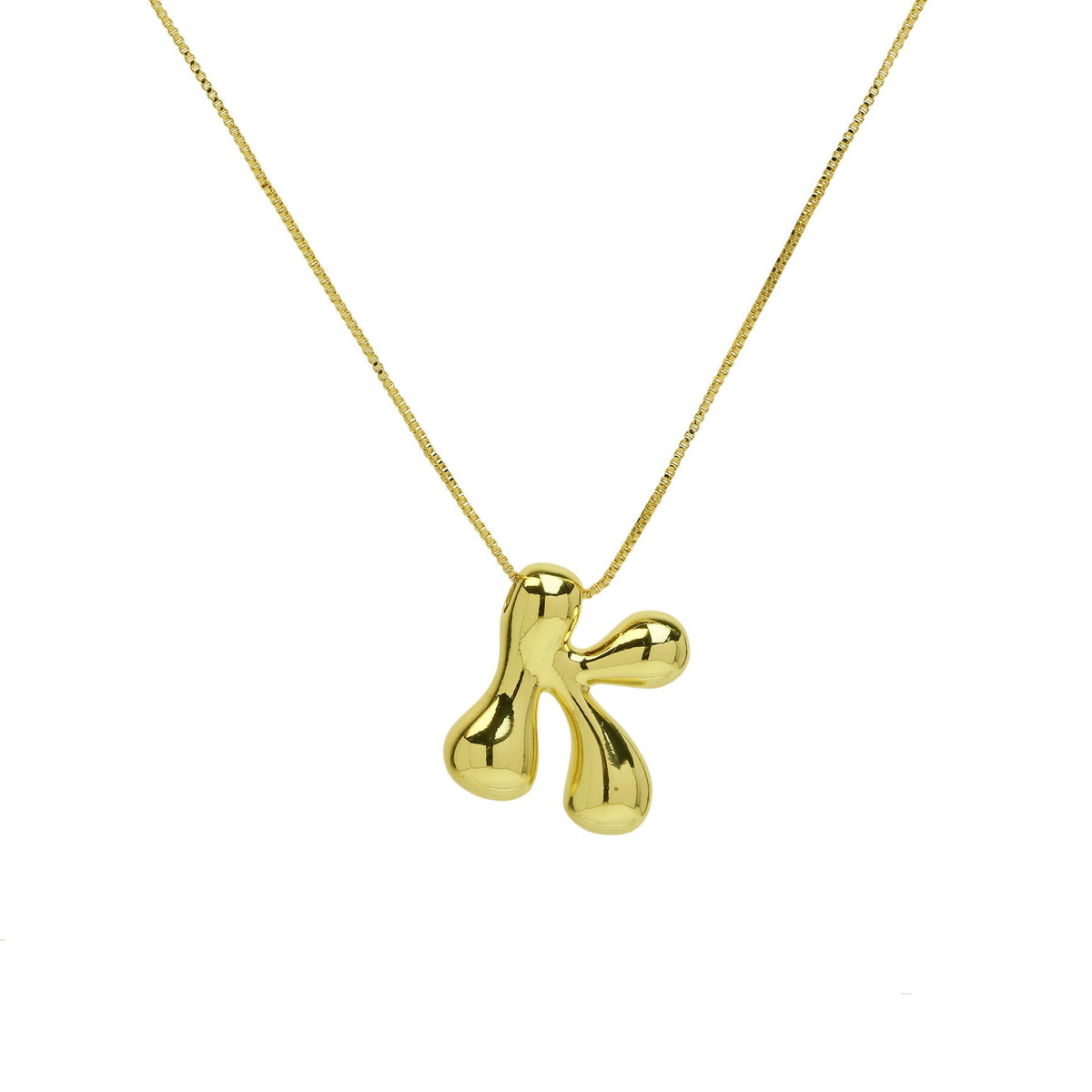 Gold Letter Bubble English Stainless Steel Necklaces