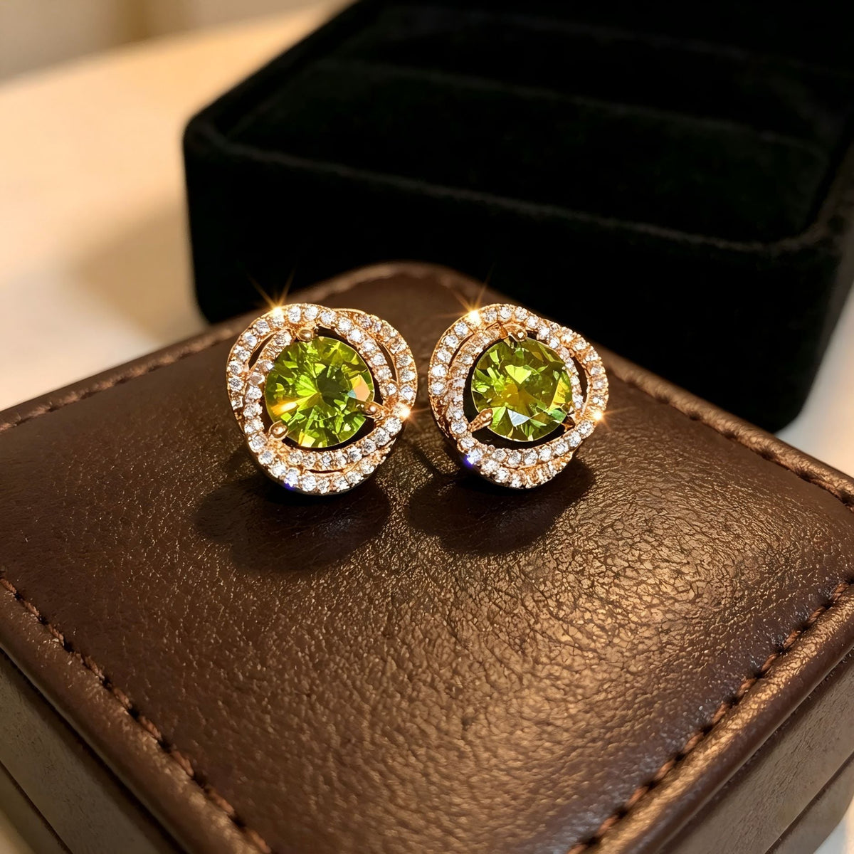 Zircon Flower Hollow Ear Light Luxury Minority Shining Stud Earrings