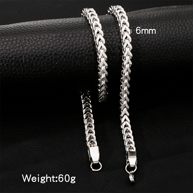 Positive Negative Square Chain Unisex Exaggerated Hip Hop Punk Design Necklace