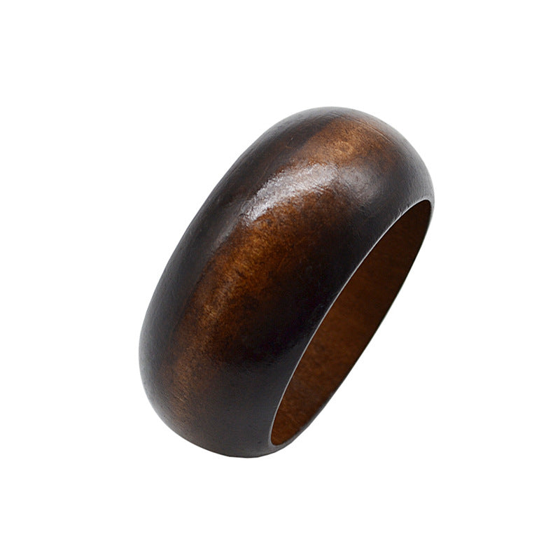 Simple Wooden Wide Korean Style Fashionable Retro Ethnic Bracelet