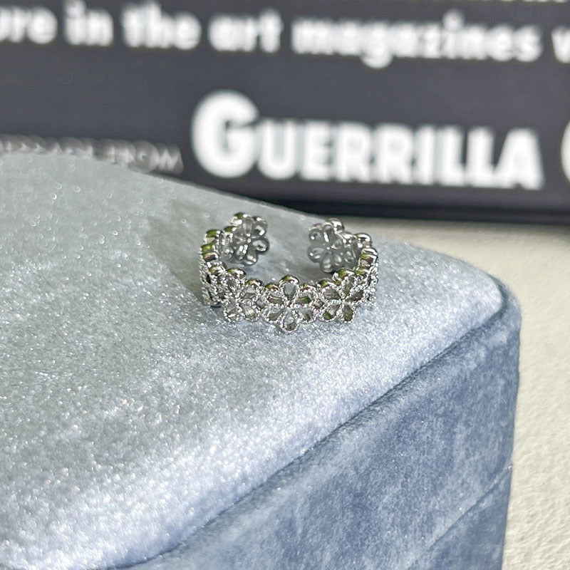 Shiny Diamond Female Cold Wind Simple Korean Style Niche Rings