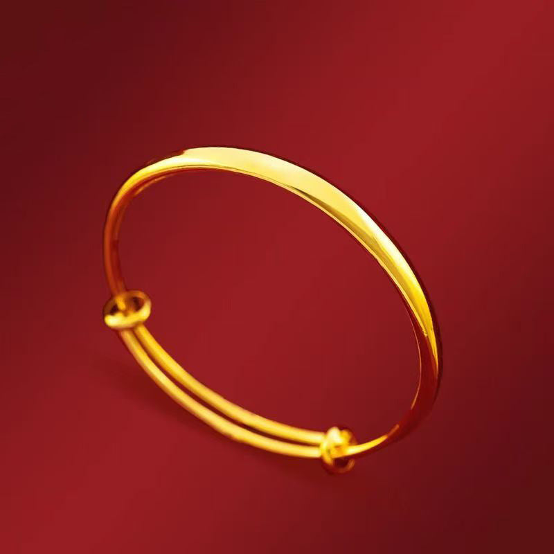 Women's Simple Push-pull Smooth Round High Gloss Light Luxury High-grade Bracelet