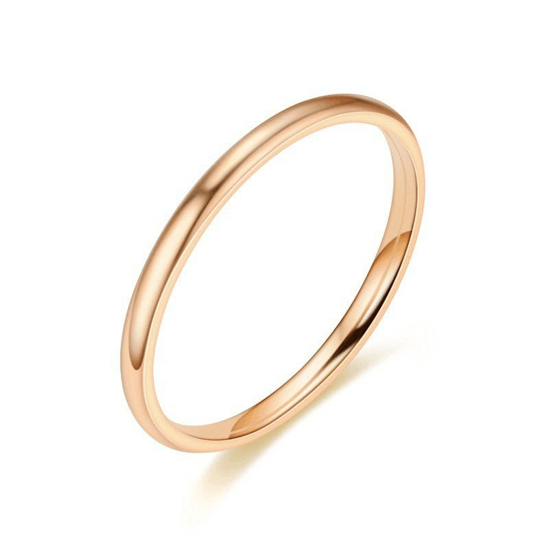 Steel Female Simple Korean Glossy Couple Rings