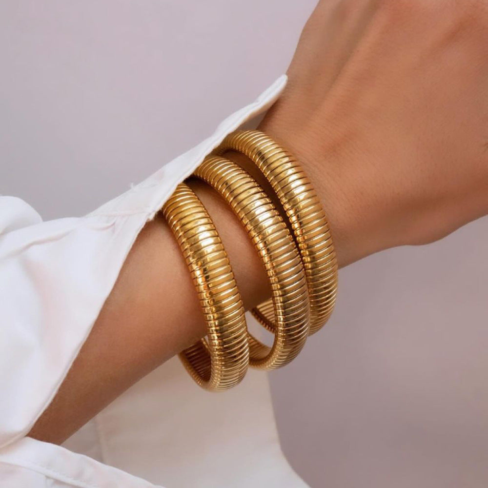 Women's Style Wide-brimmed Goose Throat Elastic Advanced Personalized Snake Bracelets