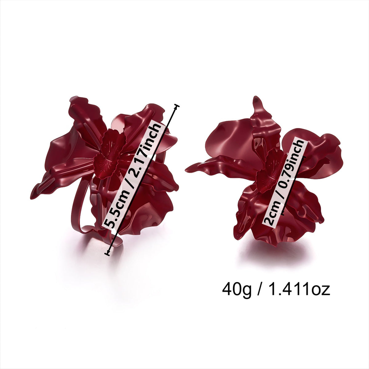 Exaggerated Personalized Design Flower High-grade Red Large Elegant Bracelet