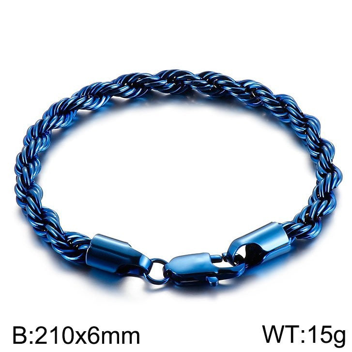 Men's Simple Buckle Hemp Flowers Chain Twisted String Fashion Bracelet
