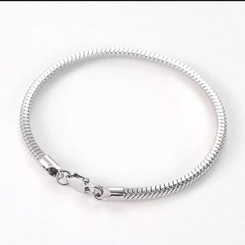 Women's & Men's Sier Plated Personality Affordable Luxury Snake Bone Bracelet