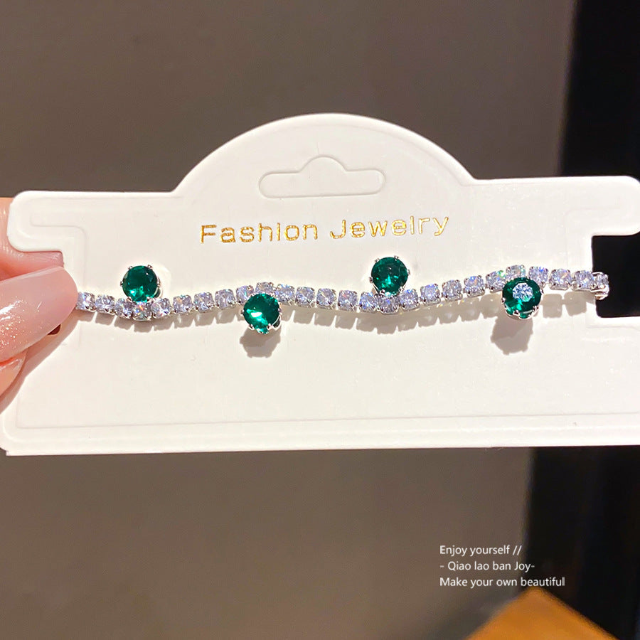 Zircon Round Simple Fashion Buckle Unique Design Fashionable Exquisite Light Bracelets