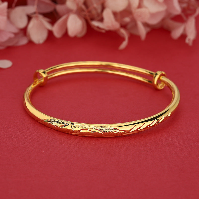 Women's Angel Glossy Round Stem Boutique Thickened Free Gift Bracelet