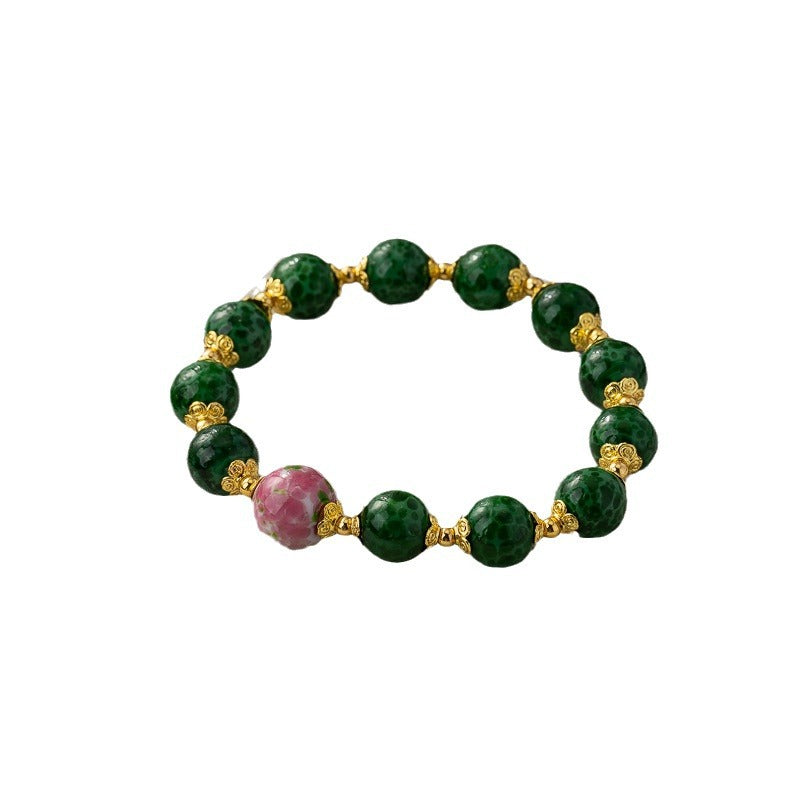 Women's Ancient Frog Skin Vintage Glass Chinese Style Bracelet