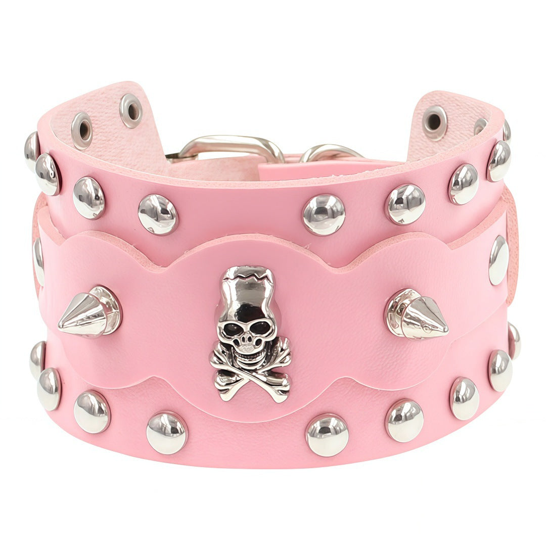 Leather Fashion Gothic Skull Punk Rivet Retro Bracelet