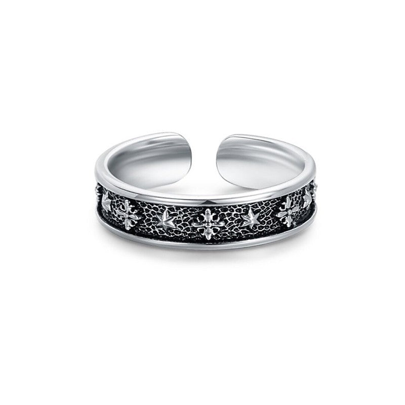 Men's Fashion Personality Cross Heart Open Adjustable For Boyfriend Rings