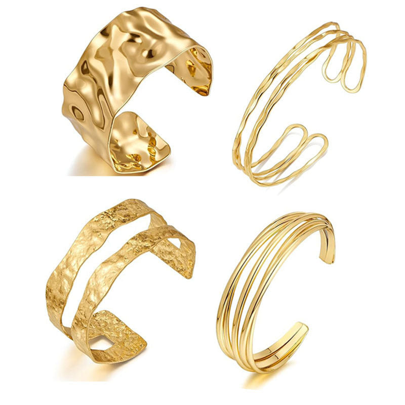 Exaggerated Geometry Open Wide Female Simple Personality Bracelets
