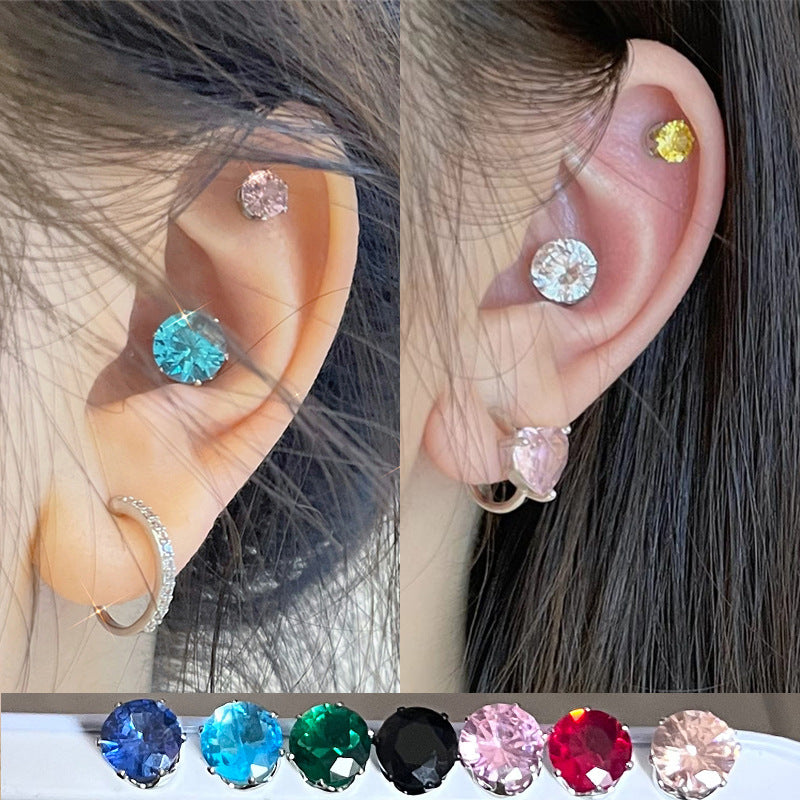 Women's Sweet Cool Style Super Flash Design Exquisite Colorful Zircon Ear Clip