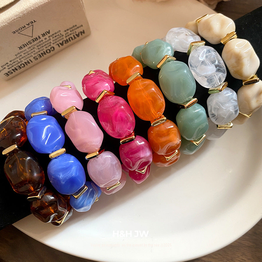 Acrylic Irregular Geometric Oval Exaggerated Personalized Bracelet