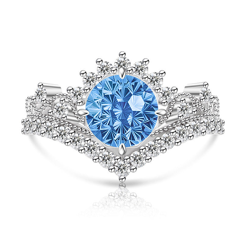 Carbon Diamond Fireworks Cut Garland Female Inlaid Ring