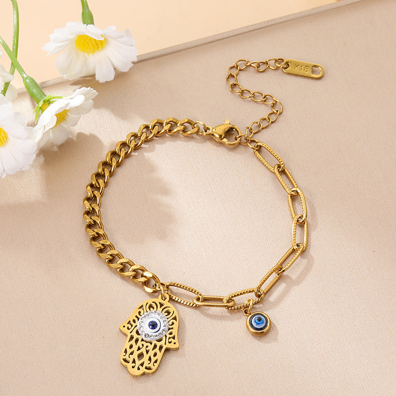 Women's Fashion Devil's Eye Titanium Steel Light Bracelet
