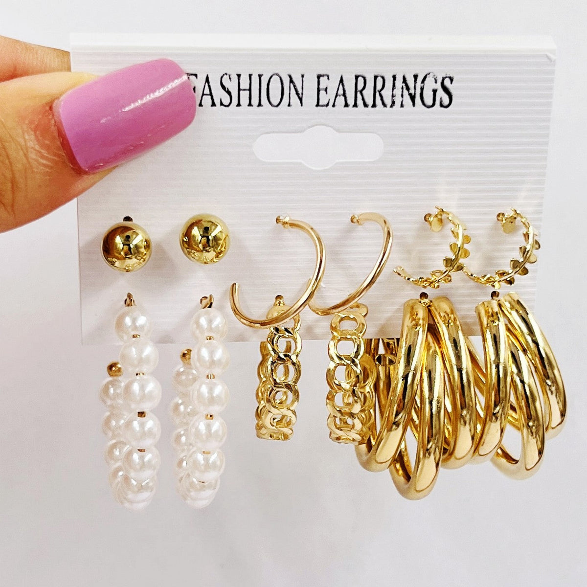 Women's French Retro Circle Pearl For Stud Earrings