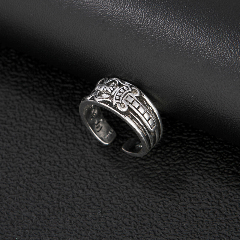 Women's & Men's Sword Retro Sier Korean Punk Open Ring
