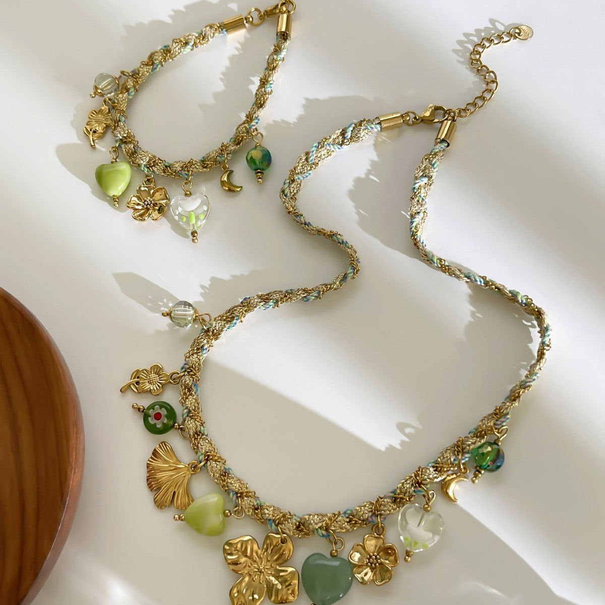 Women's French Style Design Synthetic Resin Love Stainless Necklace