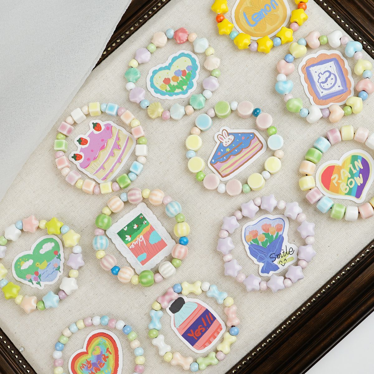 Ceramic Painted Pottery Beads Female Literary Bracelet
