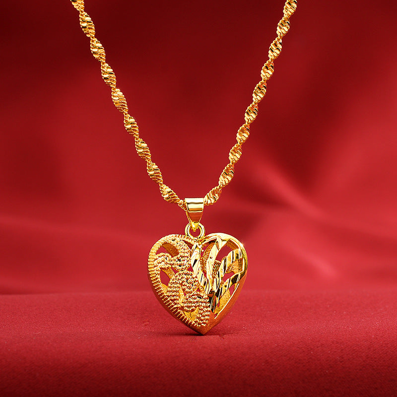 Women's Style Gold Shop Alluvial Love Abacus Lucky Bag Necklaces