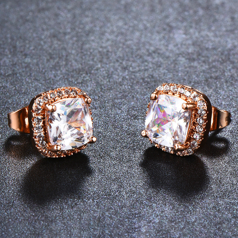 Korean Style Fashion Ear Clips Diamond Full Rhinestone Zircon Earrings