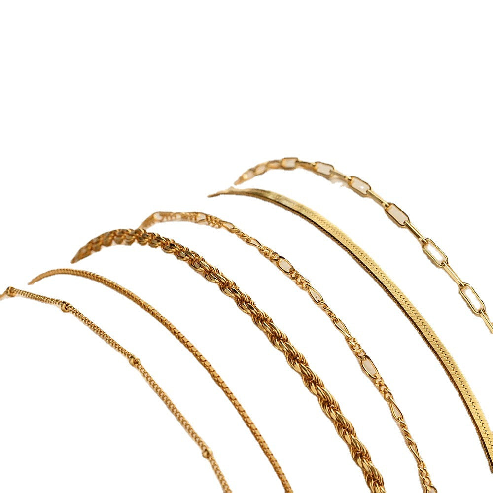 Women's Bohemian Minimalist Metal Figaro Chain Suit Bracelets