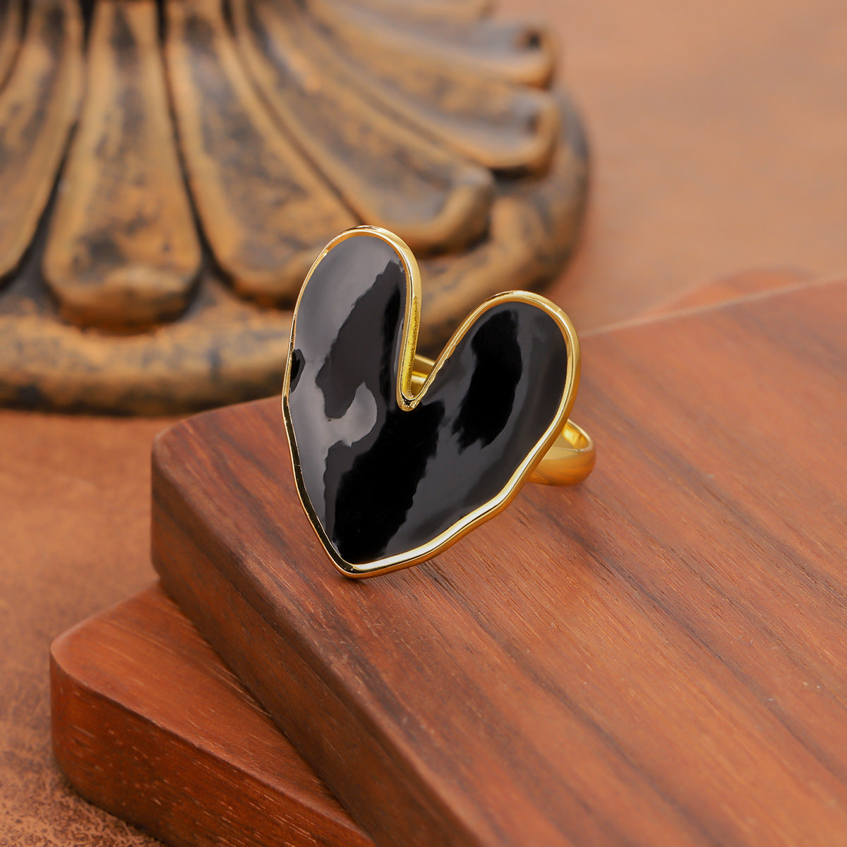 Oil Dripping Stainless Steel Leaves Five-pointed Rings