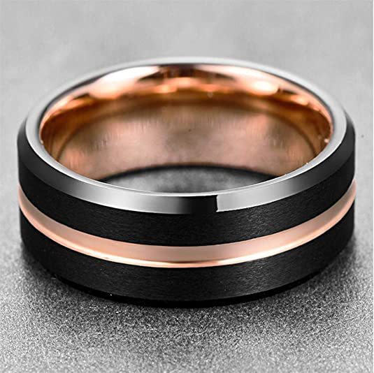 Men's Fashion Xi Groove Stainless Steel Source Ring