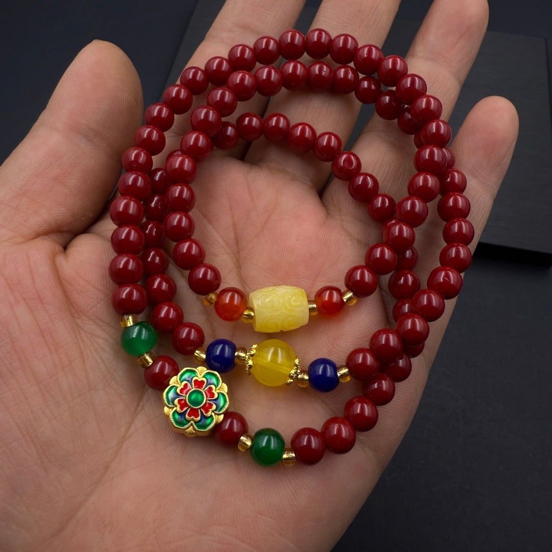Garnet Lotus Seedpod Female Niche Design Bracelet