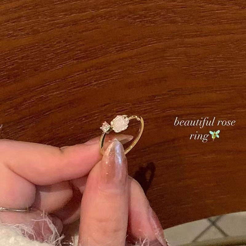 Graceful Versatile Opening Female Light Luxury Minority Design Sense Rings