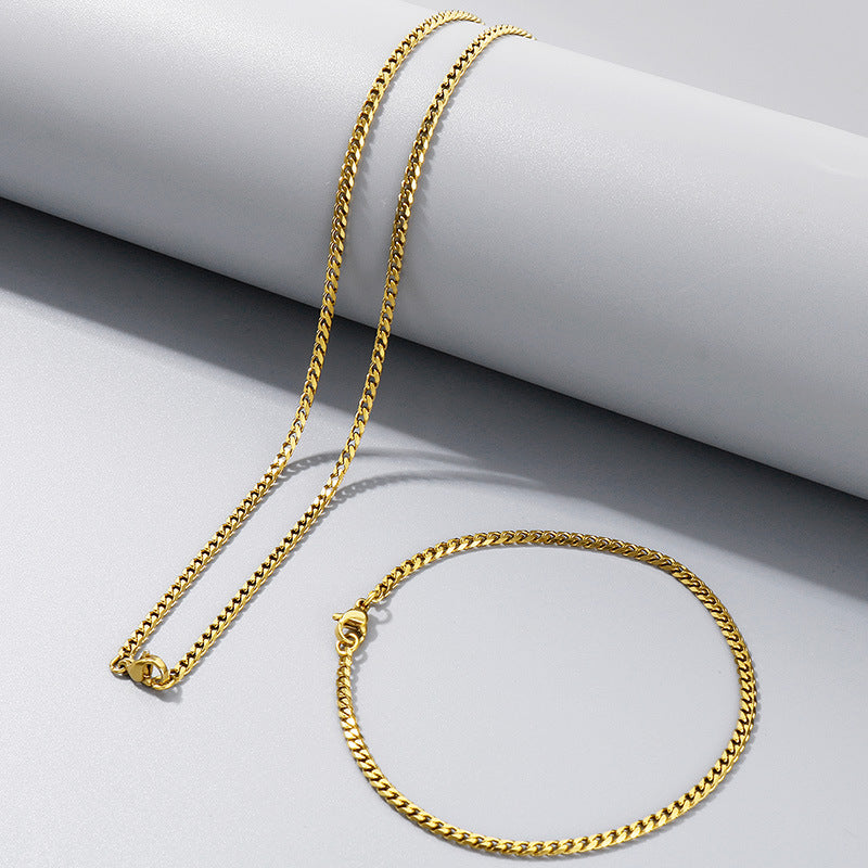 Men's Hip Hop Thick Chain Trendy Stainless Six-sided Necklaces