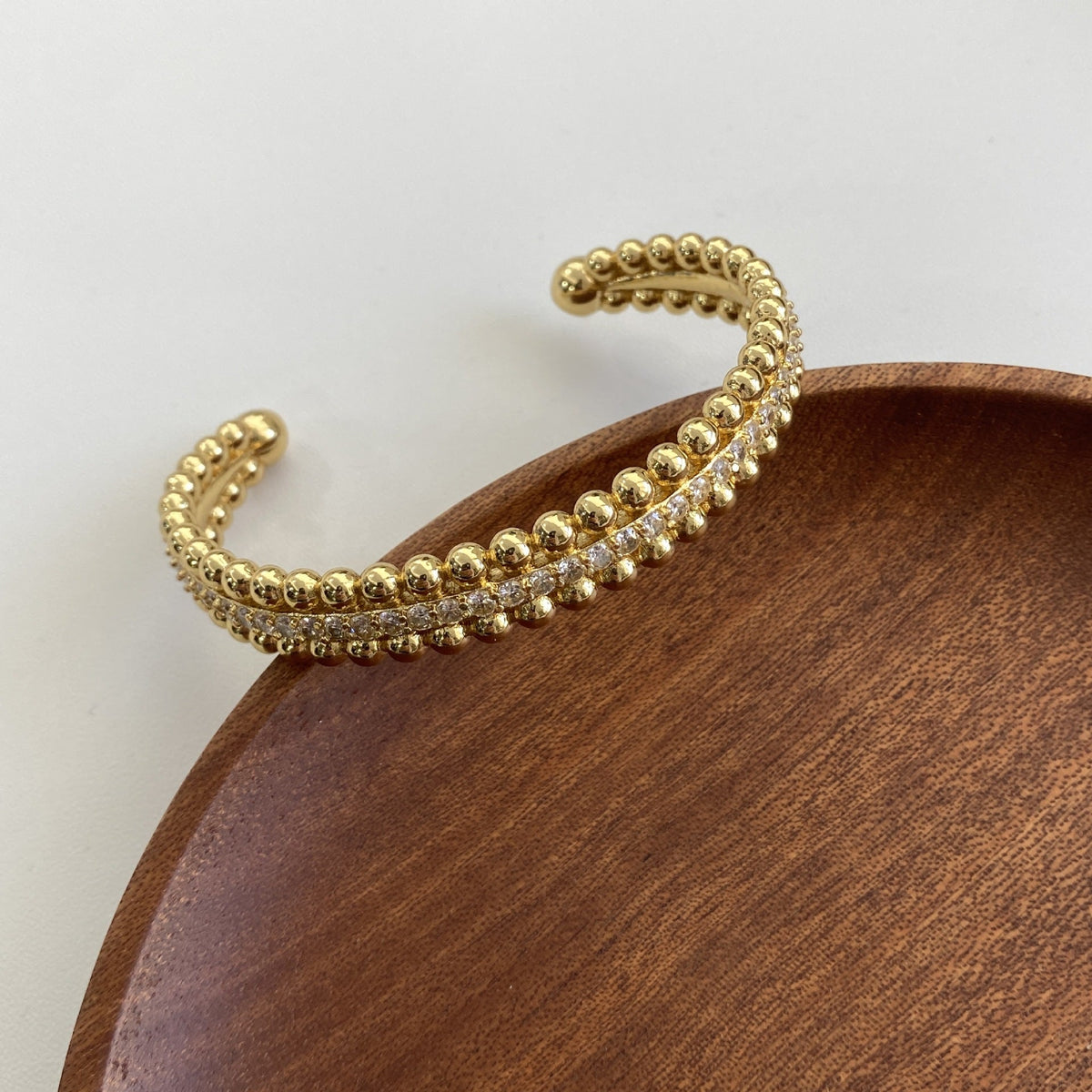 Minimalist Geometric Beads Zircon Opening Female Light Luxury Bracelet