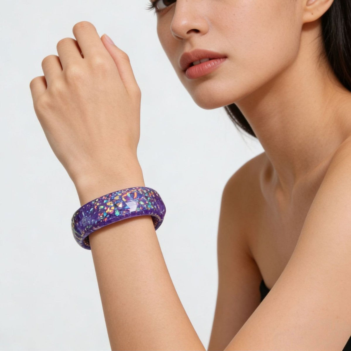 Color Flash Diamond In The Debris Resin Glitter Bracelets