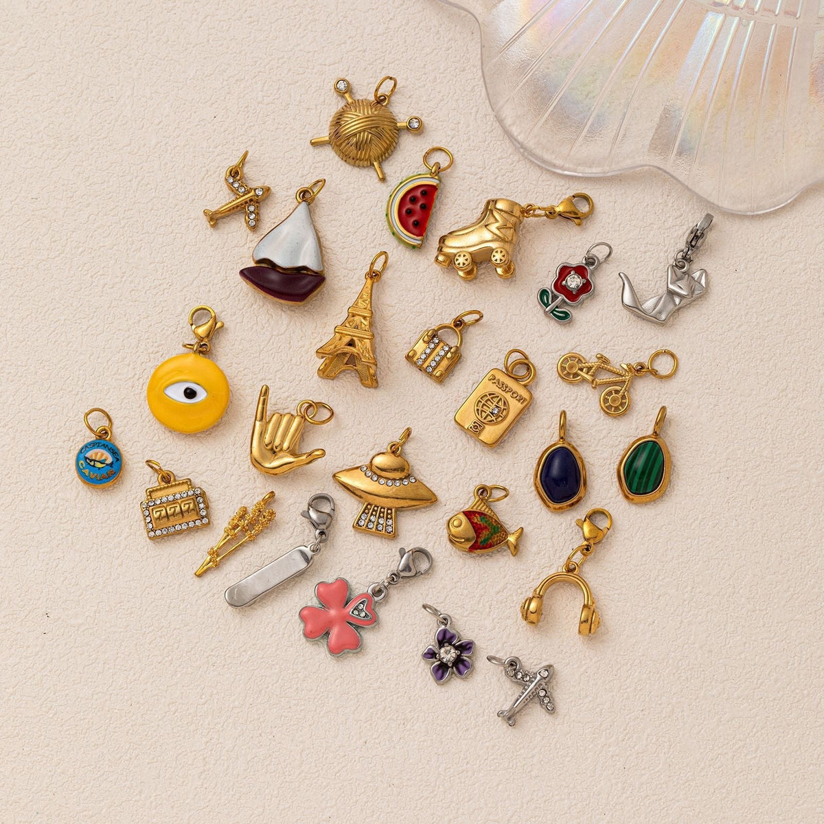 Women's Stainless Steel Fresh Fruit Parts Vacuum Plating Gold Pendants