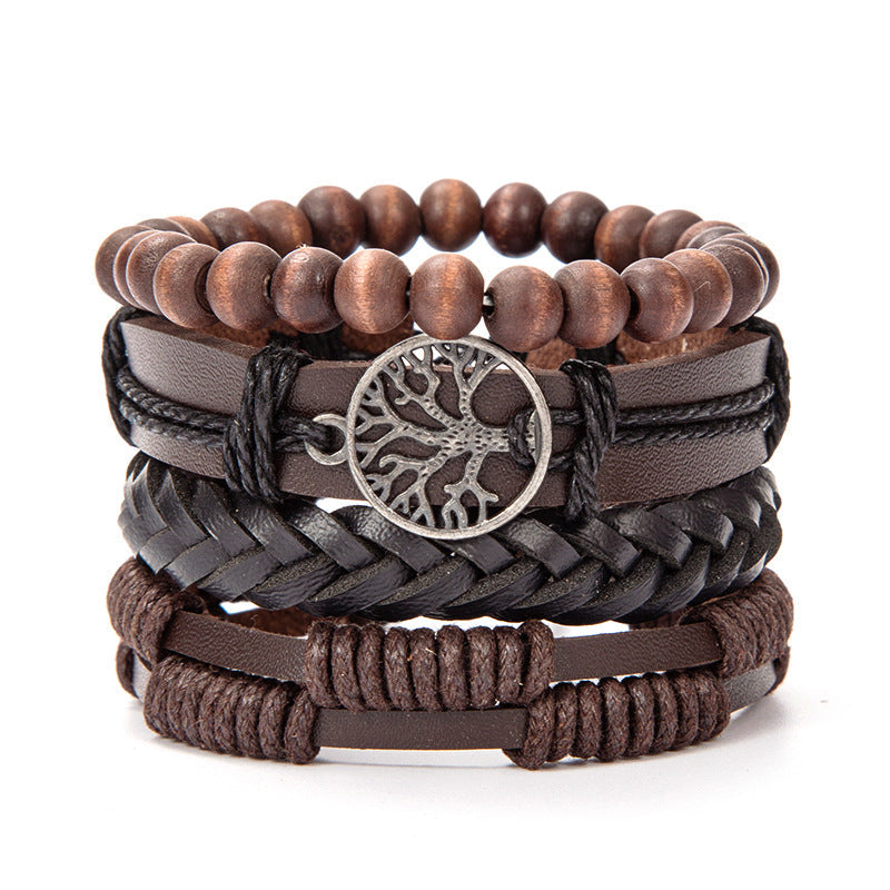 Retro Alloy Leather Fashionable Ethnic Style Wax Bracelets