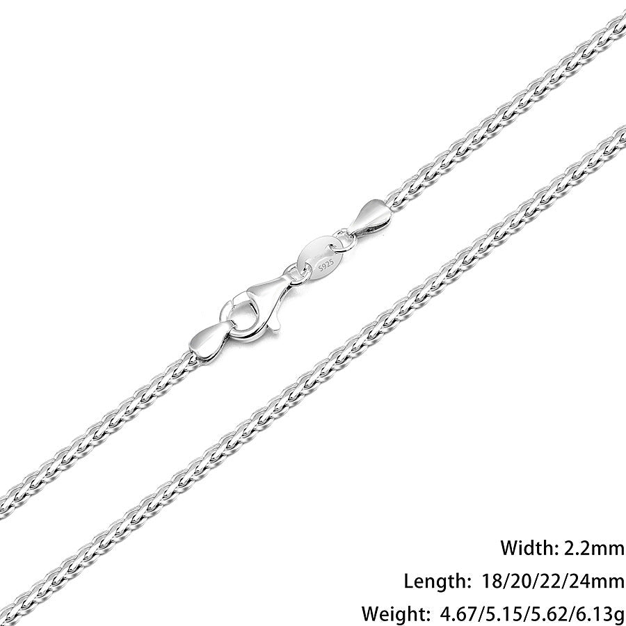 Sterling Sier Handmade Wheat Chain Female Twin Necklaces