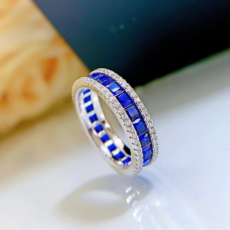 Inlaid Princess Square Exquisite Full Diamond Rings
