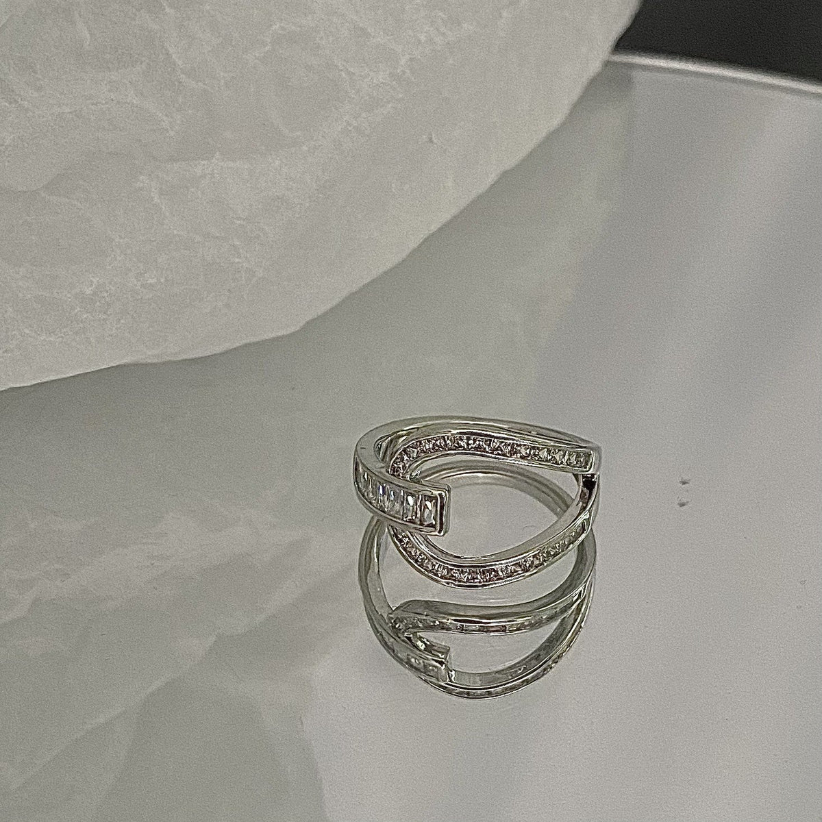 Flash Zircon Pig Nose Female Unpopular Niche Index Finger Ring
