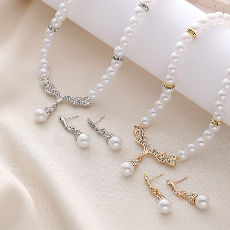 Suit Korean Style Personalized Angel Wings Pearl Necklaces